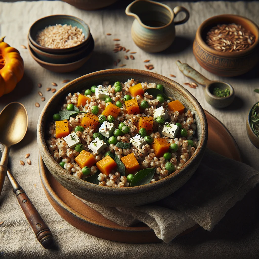Healthy Buckwheat Risotto with Pumpkin and Feta