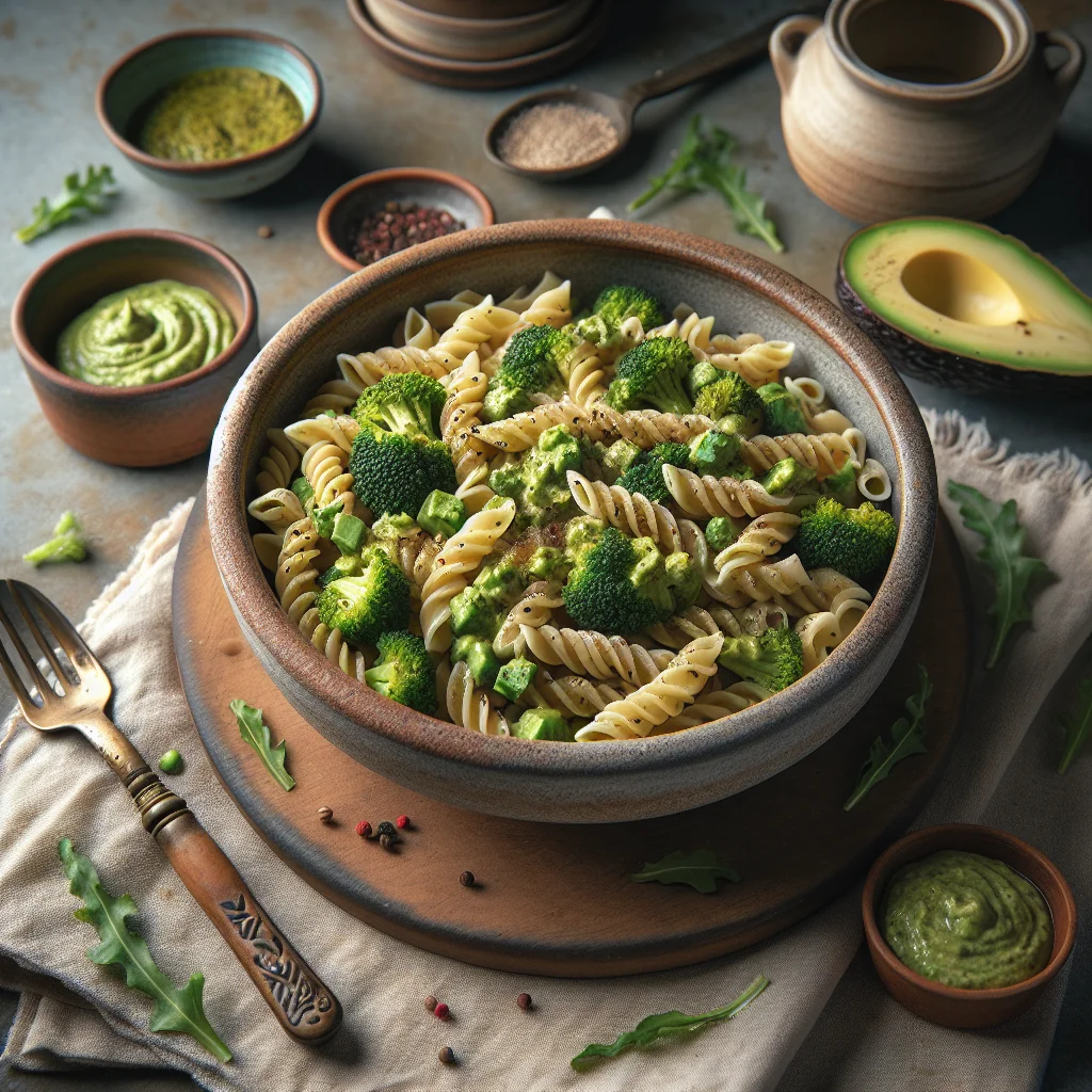 Whole Wheat Pasta with Broccoli and Creamy Avocado Pesto