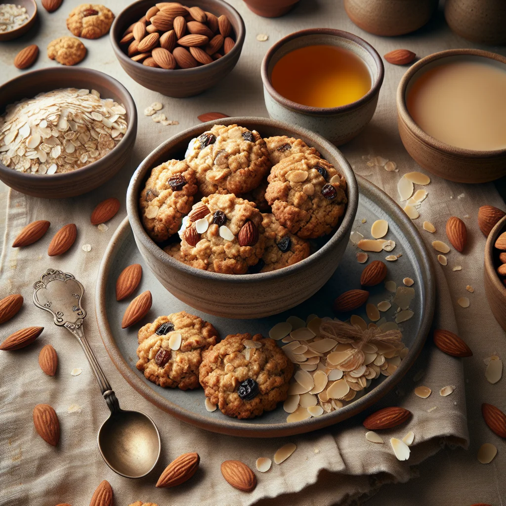 Healthy Oatmeal Cookies with Almonds and Raisins