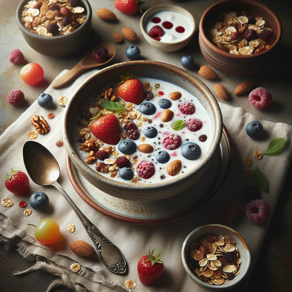 Fresh Fruityoghurt with Granola and Nuts