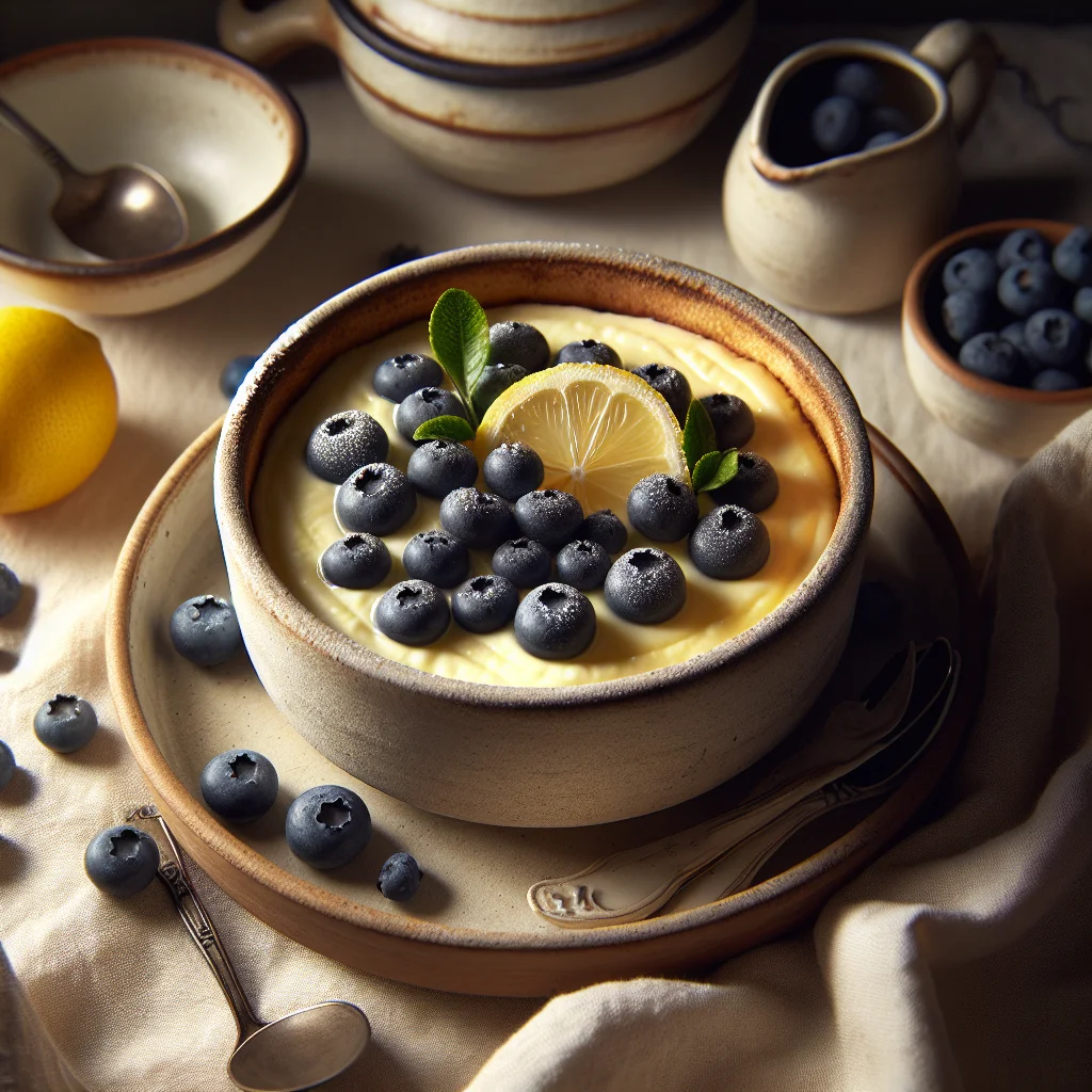 Fresh Lemon Cheesecake with Blueberries