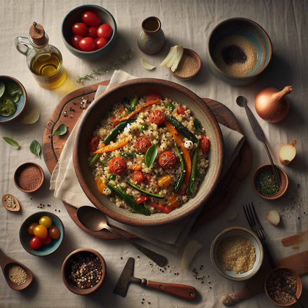 Risoto de Quinoa Italiano com Legumes Grelhados