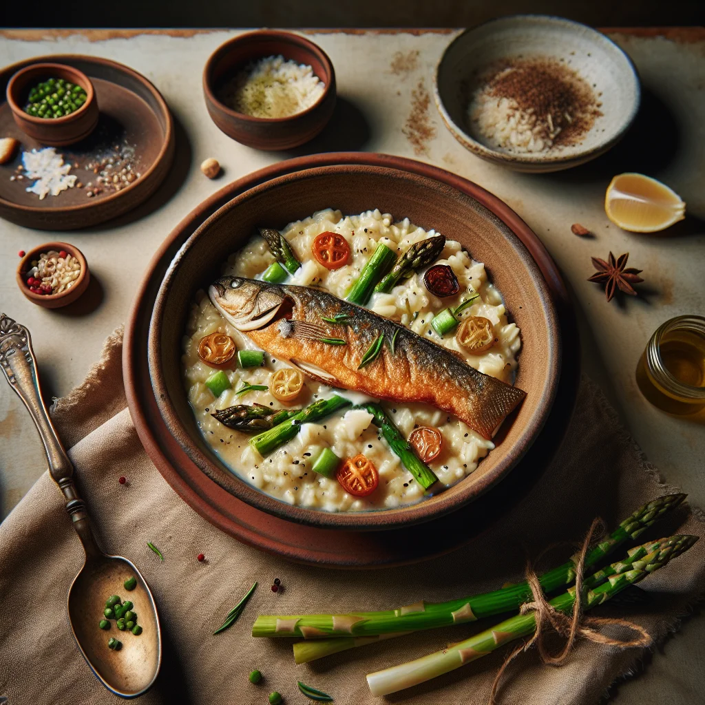Especial do Chef: Robalo Crocante com Risoto Cremoso e Espargos