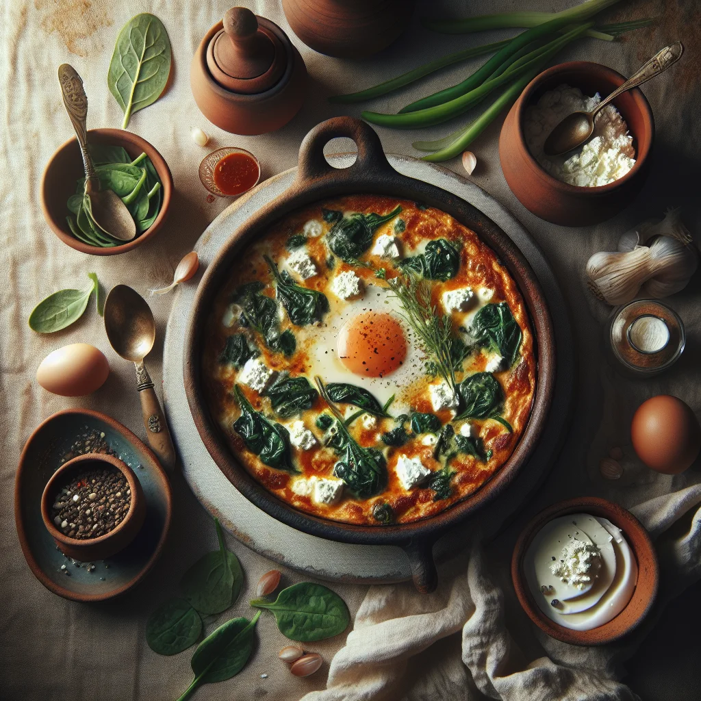 Vega Shakshuka com Espinafre e Feta