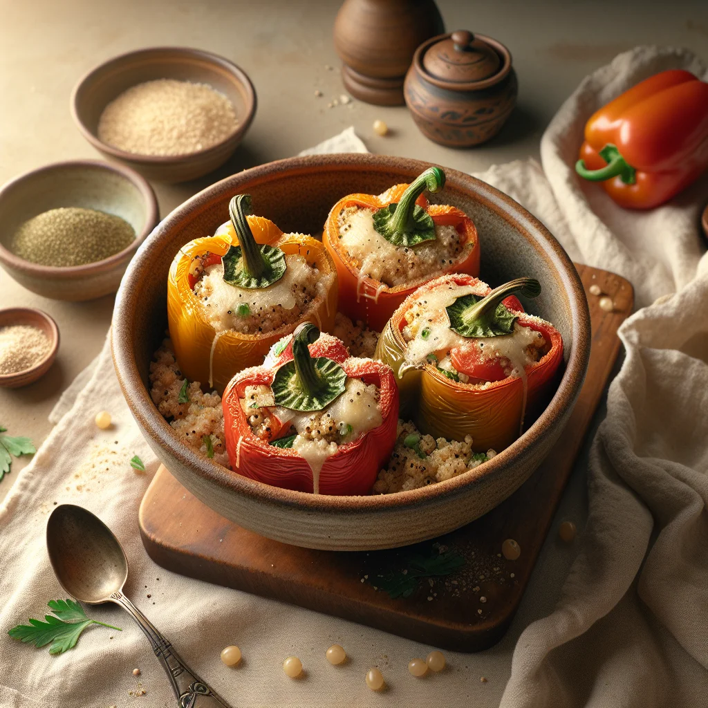 Italian Stuffed Peppers with Quinoa and Parmesan Cheese