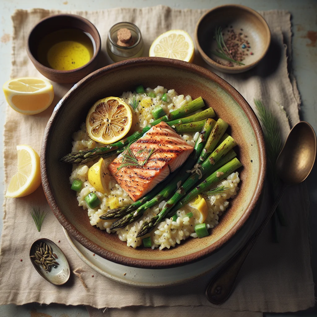 Chef's Special: Grilled Salmon with Lemon Asparagus Risotto