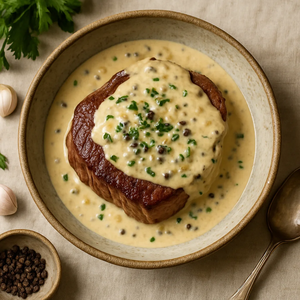 Hollandischer Rindersteak mit Hausgemachter Pfefferrahmsauce