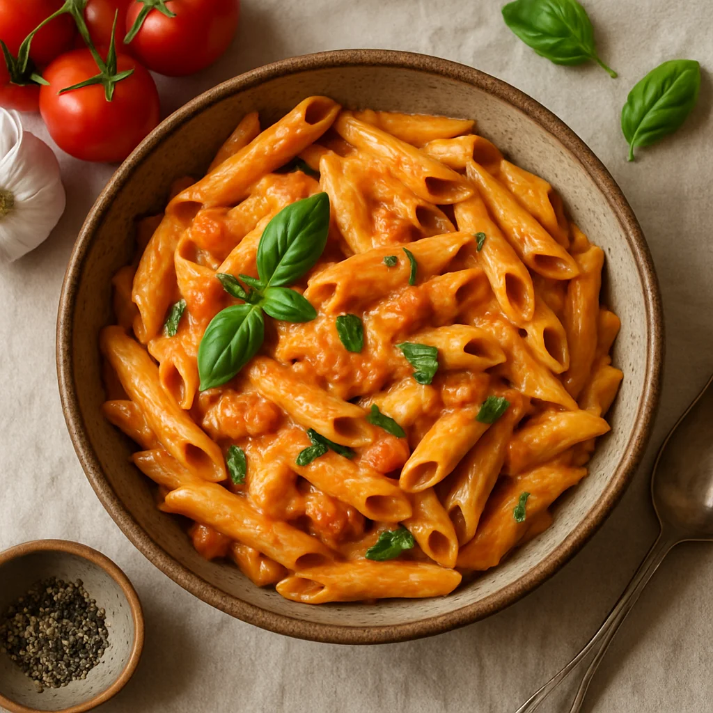 La Dolce Vita: Italiaanse Penne met Romige Tomaat-Basilicumsaus