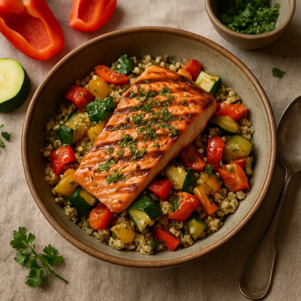 Chef's Special: Gegrilde Zalm met Quinoa en Geroosterde Groenten