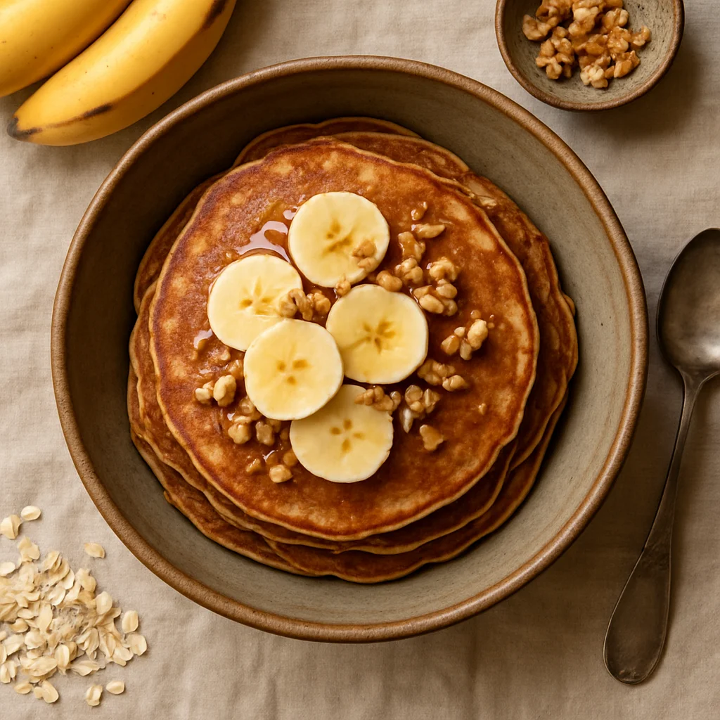 Energieke Havermoutpannenkoeken met Banaan en Walnoten
