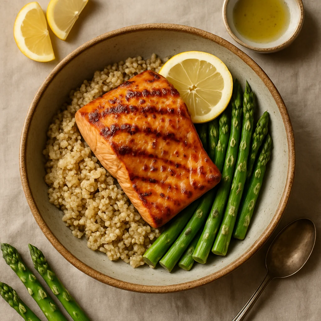 Chef's Special: Gegrillter Lachs mit Quinoa und Grünem Spargel
