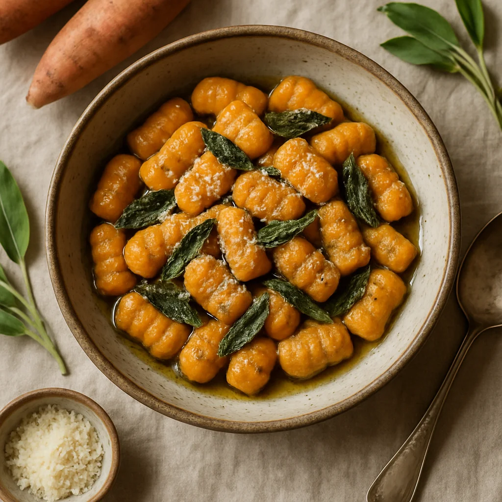 Gnocchi de Batata Doce com Molho de Manteiga de Sálvia