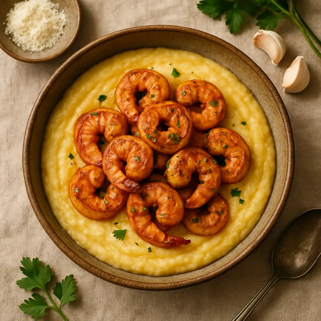 Chef's Special: Cajun Garnalen met Romige Polenta