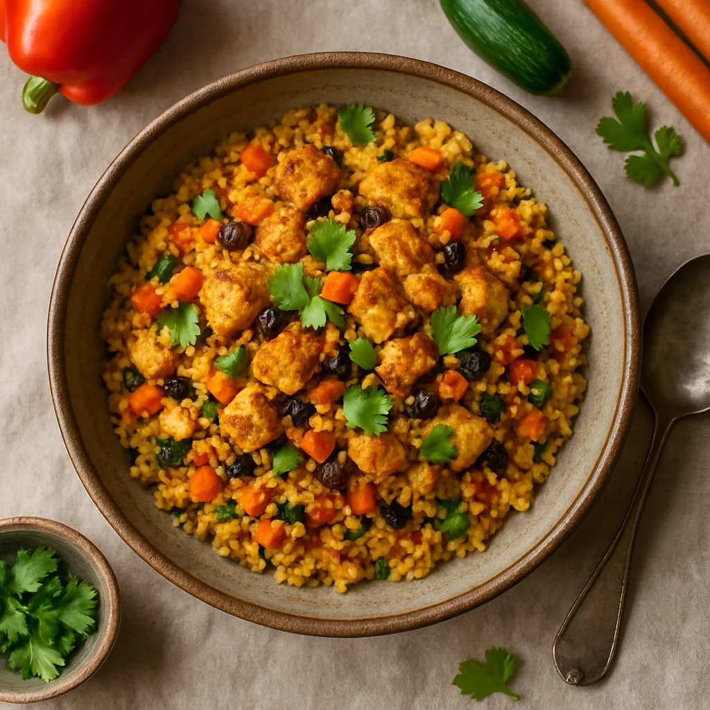 Chef's Special: Moroccan Couscous with Grilled Chicken and Vegetables