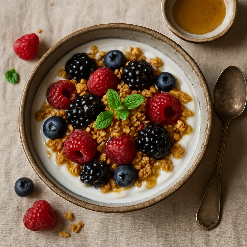 Verfrissende Bosvruchten Yoghurt Parfait