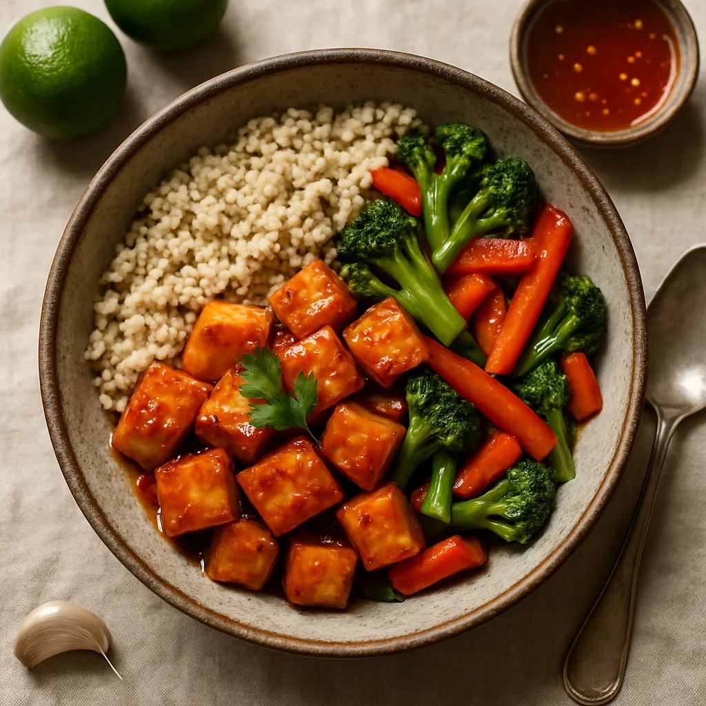 Knusprige Tofu Schale mit Süßer Chili Sauce