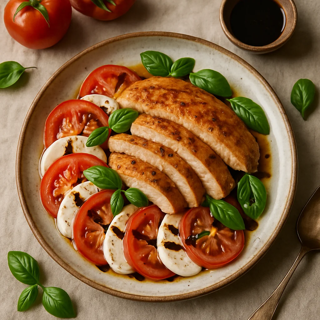 Italiaanse Caprese Salade met Geroosterde Kip