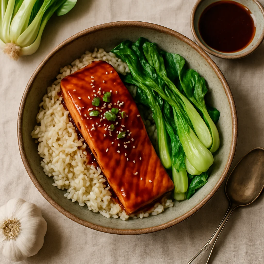Betoverende Zalm Teriyaki met Gemberrijst en Paksoi