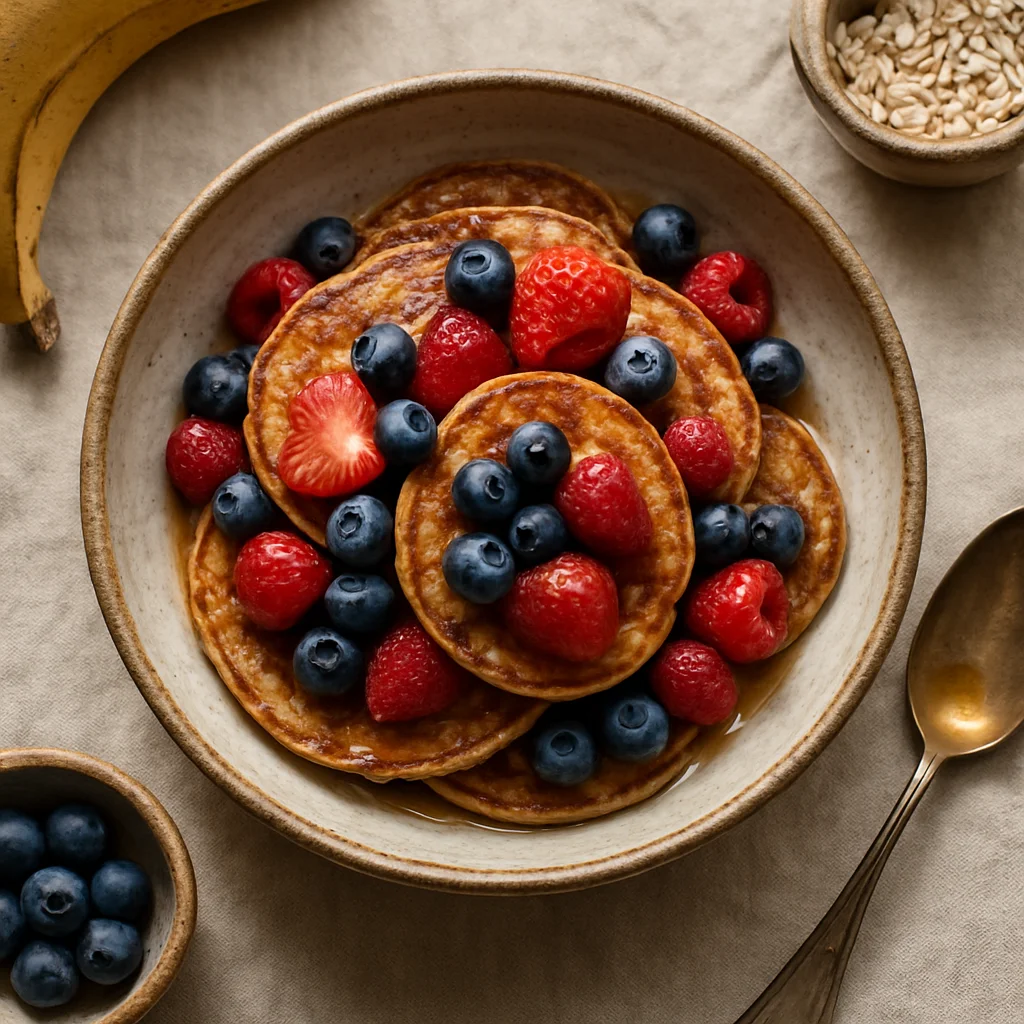 Fruitige Havermoutpannenkoeken met Verse Bessen