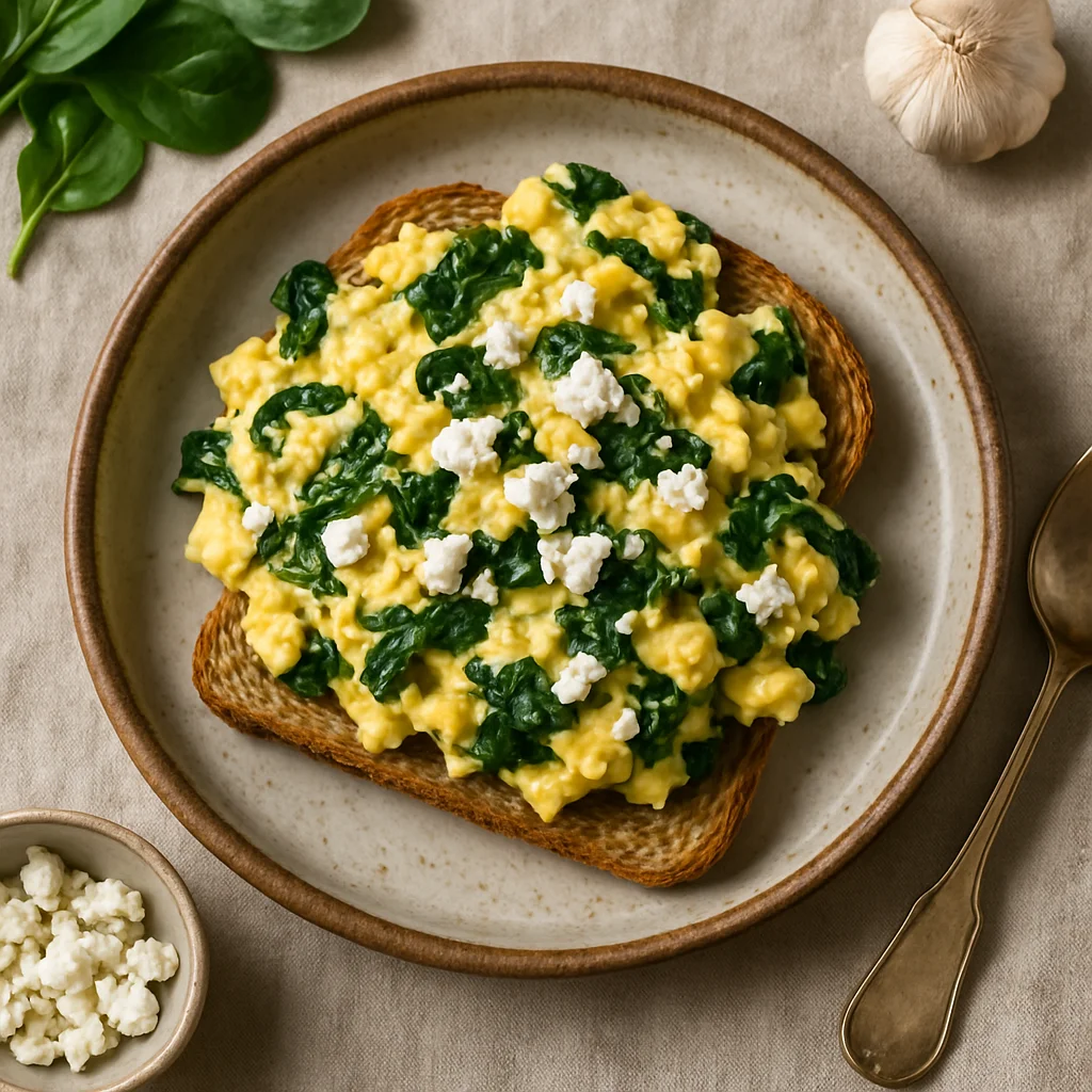 Scrambled Eggs With Spinach And Feta On Whole Wheat Bread Just CookEasy scrambled-eggs-with-spinach-and-feta-on-whole-wheat-bread-just-cookeasy
