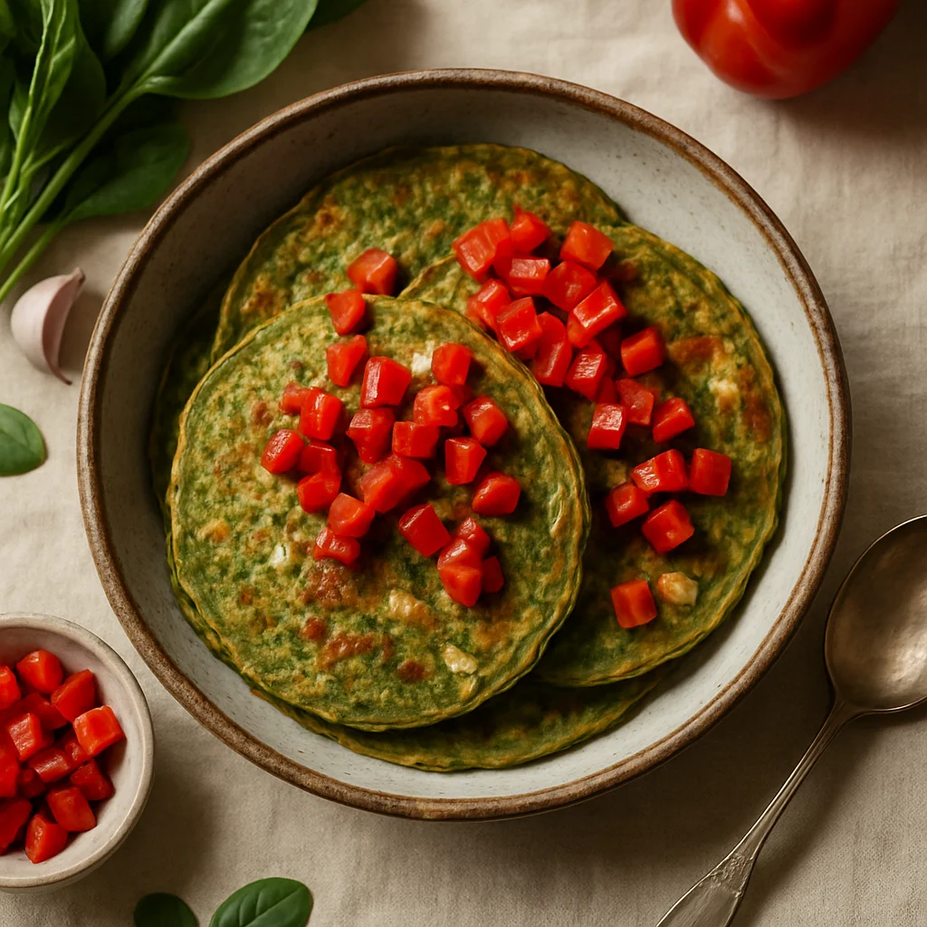 Panquecas de Espinafre Cremosas Veganas