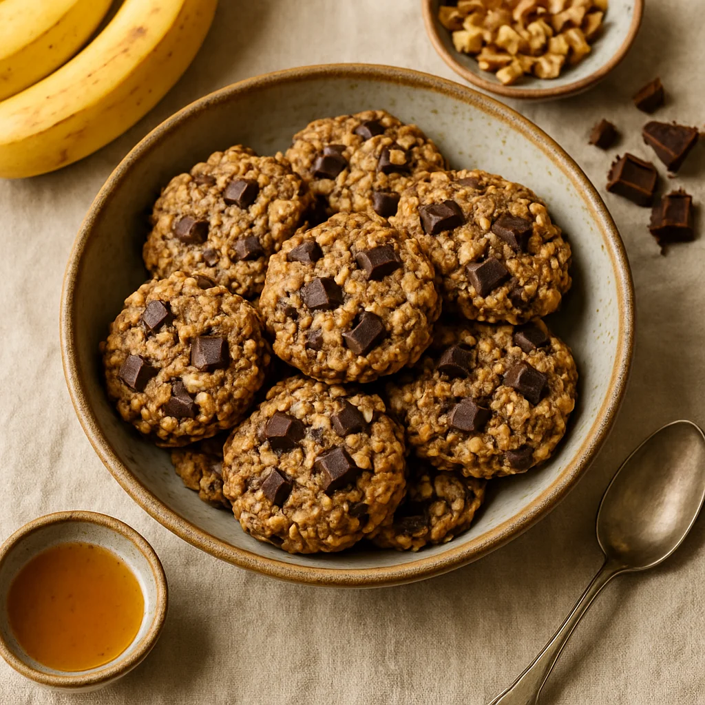 Healthy Oatmeal Cookies with Chocolate and Nuts