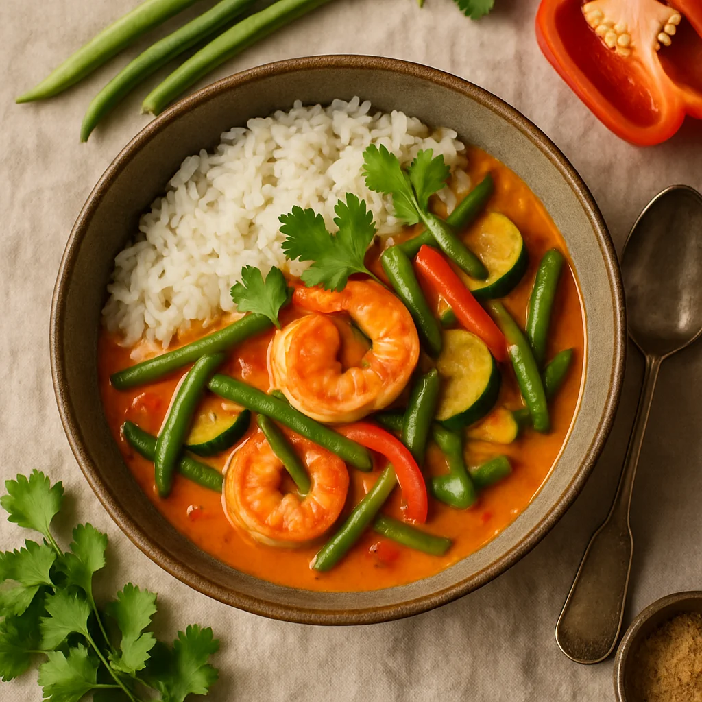 Especial do Chef: Caril Tailandês com Camarão e Legumes
