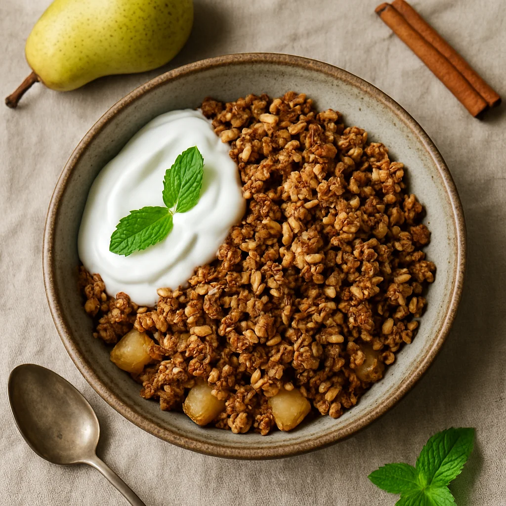 Gezonde Peer-Kaneel Granola Crumble