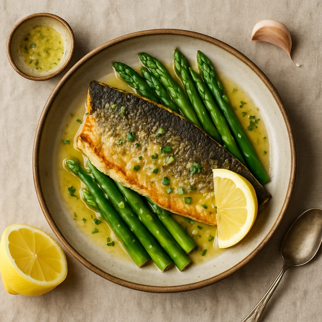 Chef's Special: Zeebaars met Citroen-Knoflook Botersaus en Gestoomde Asperges