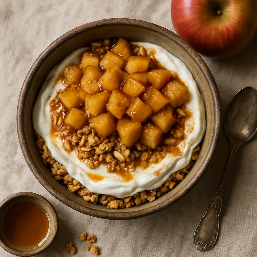 Saudável Parfait de Iogurte de Maçã e Canela