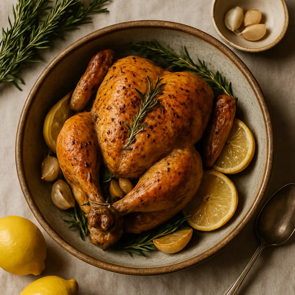 Italian Whole Chicken Oven with Rosemary and Lemon