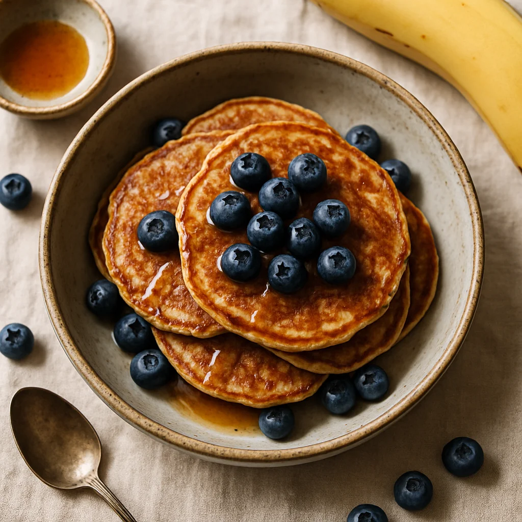 Panquecas de Aveia Saudáveis com Mirtilos Frescos