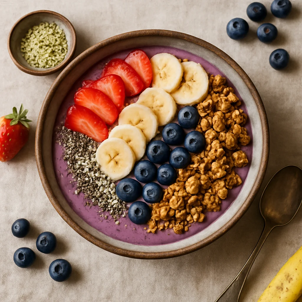 Zonnige Smoothie Bowl met Vers Fruit en Superzaden