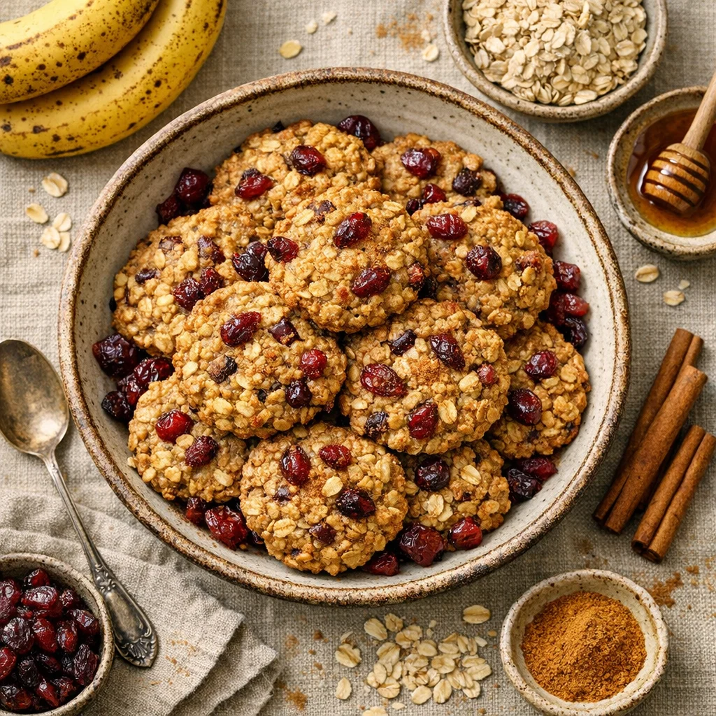 Healthy Oatmeal Cookies with Cranberries
