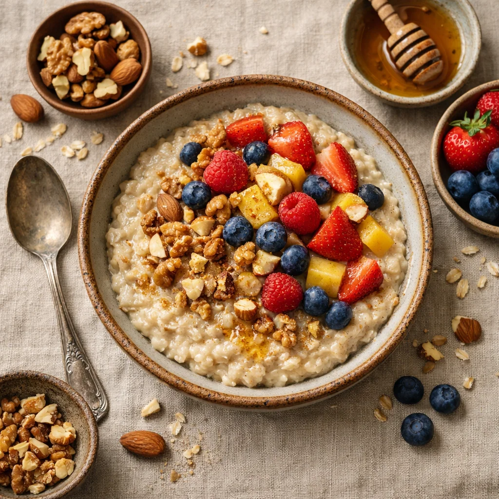 Havermoutpap met Vers Fruit en Noten