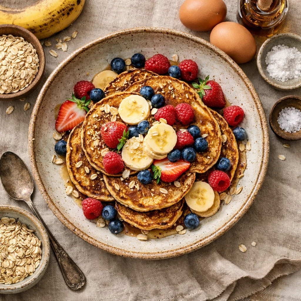 Gezonde Havermout-Bananenpannenkoeken