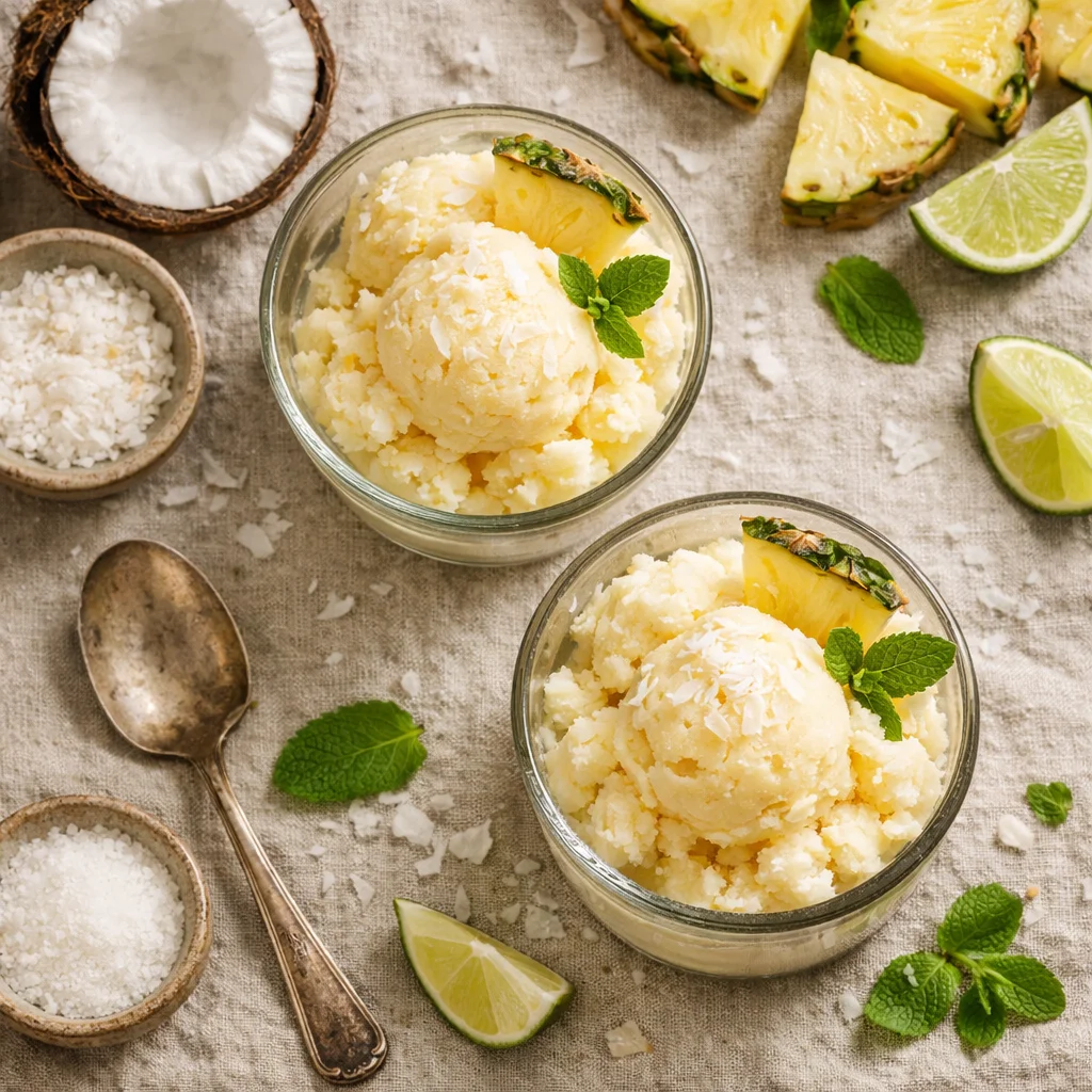 Kokos-Ananas Sorbet