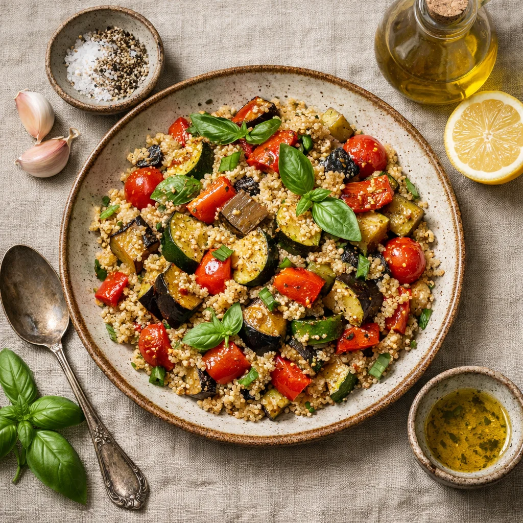 Gezonde Quinoa Salade met Gegrilde Groenten