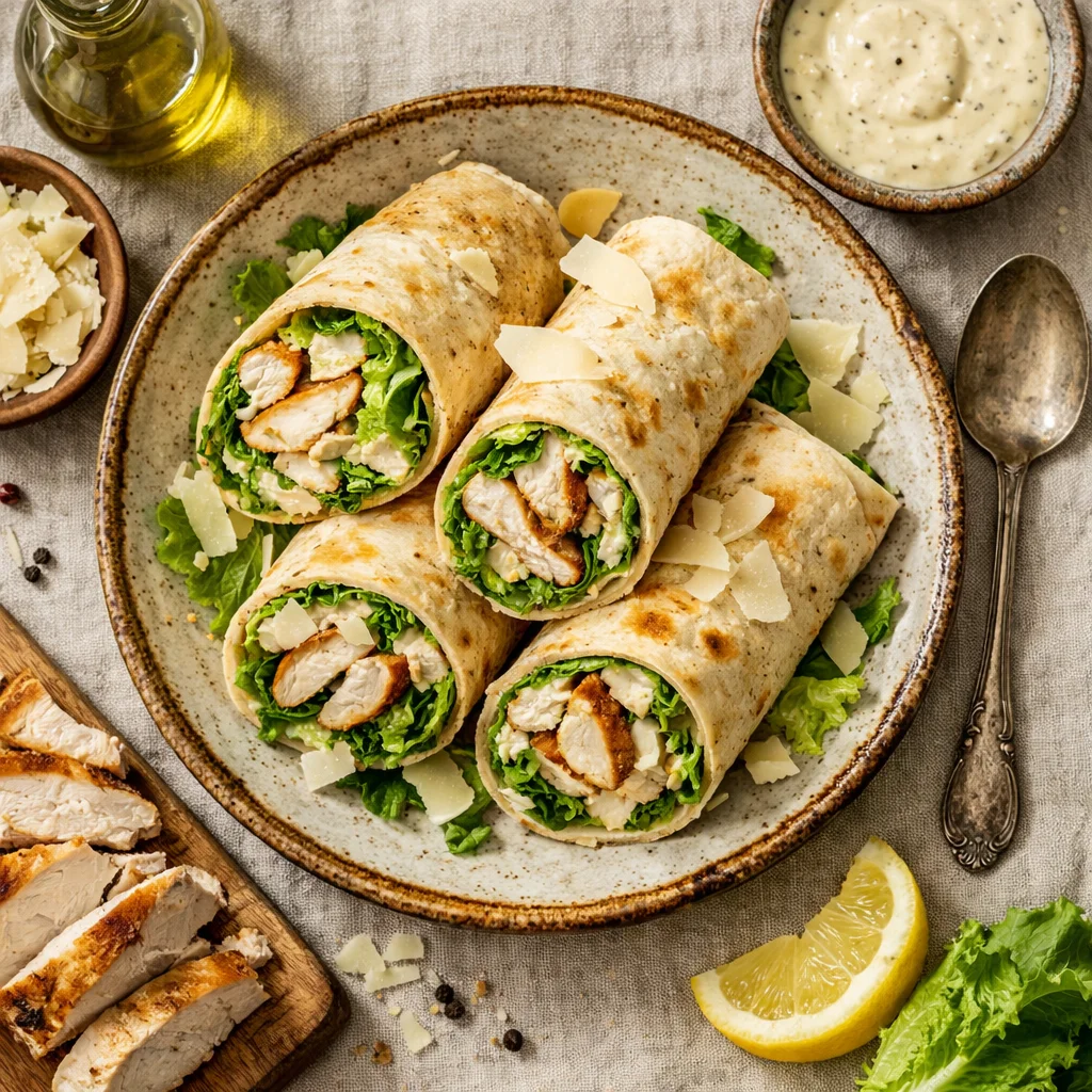 Verse Kip-Caesar Wrap voor de Lunch
