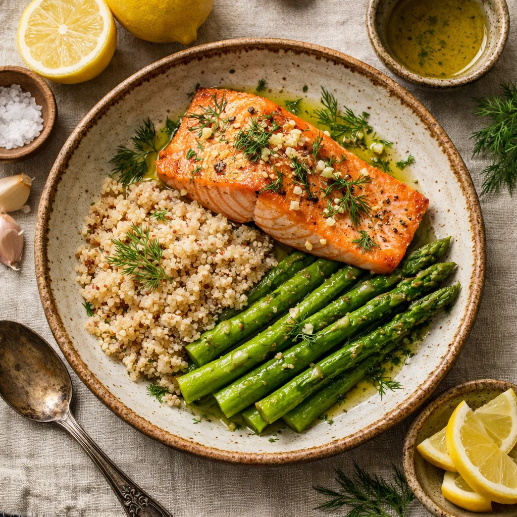 Chef's Special: Geroosterde Zalm met Quinoa en Groene Asperges