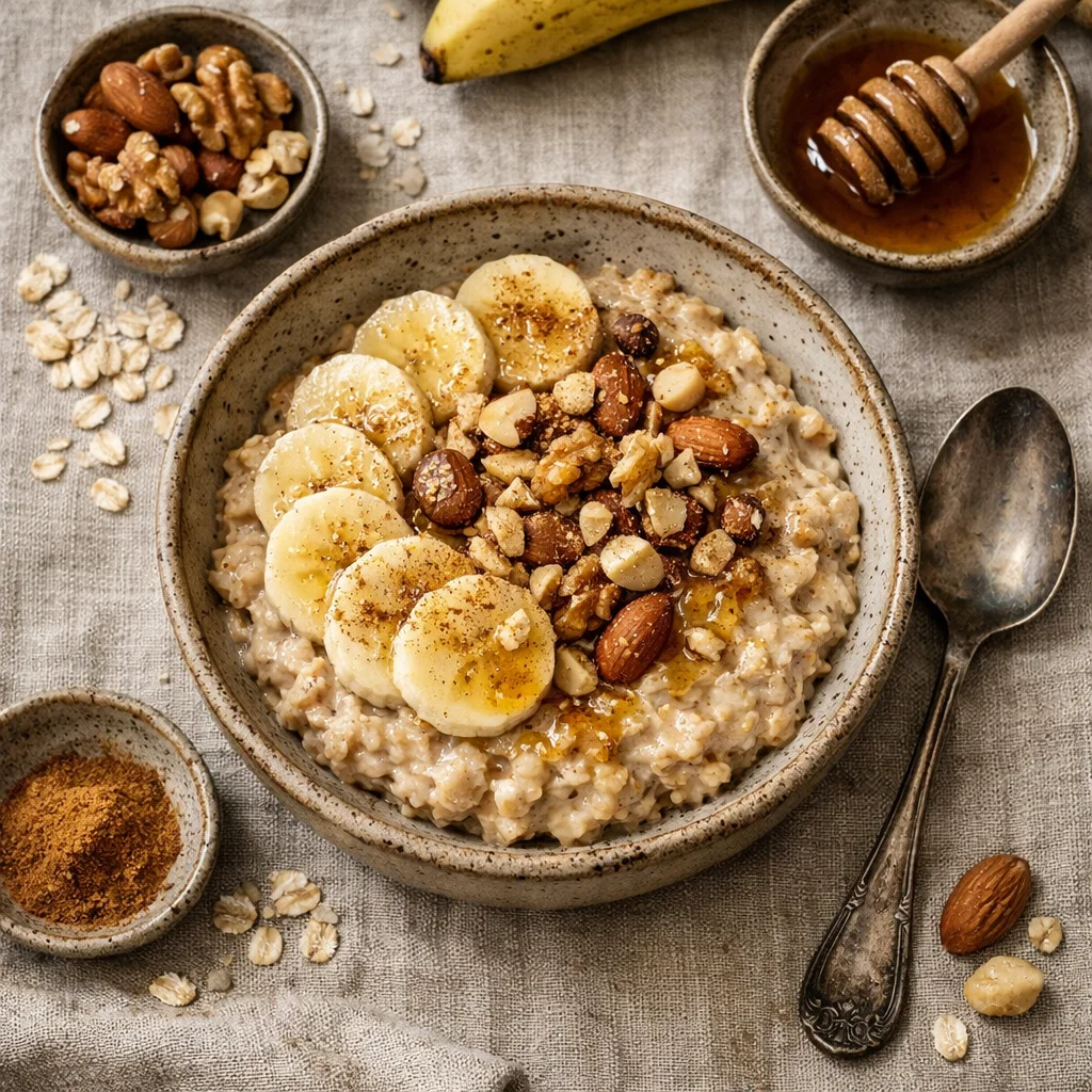 Energie Boostende Havermoutpap met Banaan en Noten