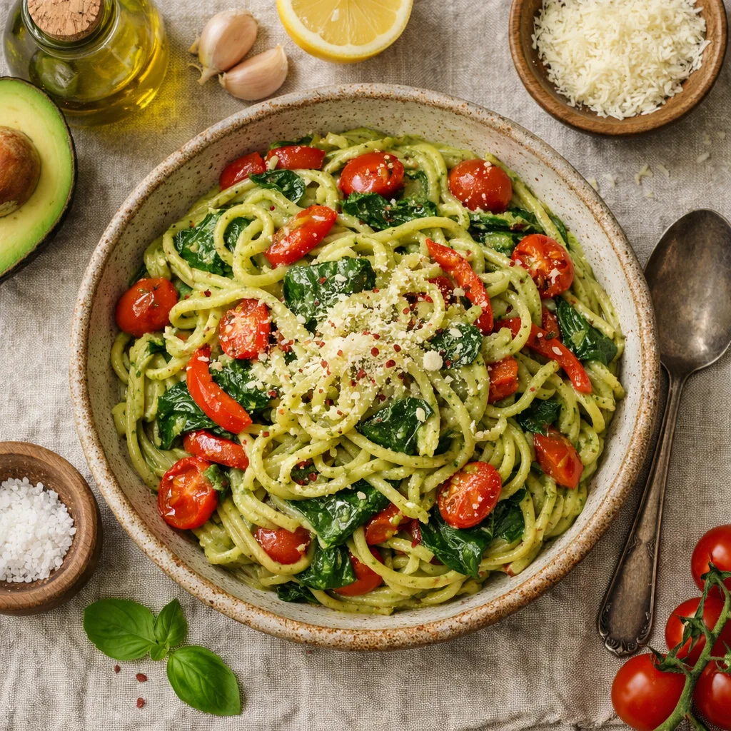 Gezonde Veggie Pasta met Avocadosaus