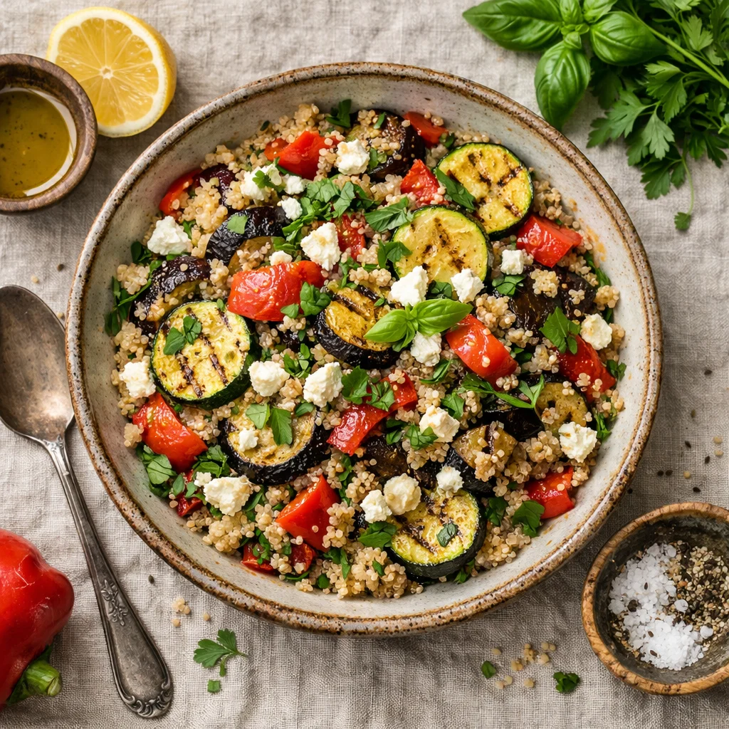Voedzame Quinoa Salade met Gegrilde Groenten en Feta