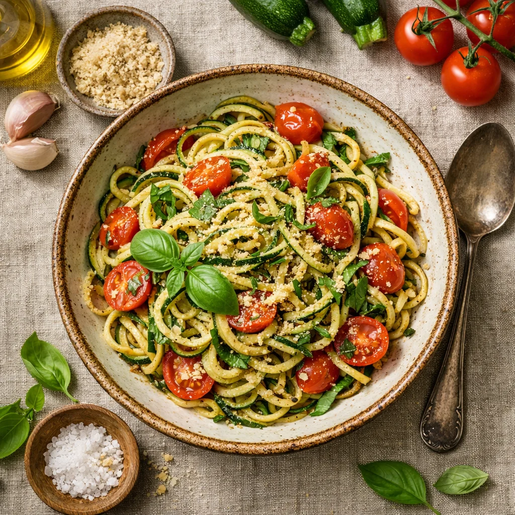 Gezonde Veganistische Courgette Spaghetti Recept