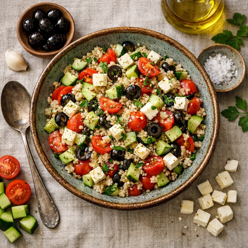 Gezellige Quinoa Salade met Verse Groenten en Feta
