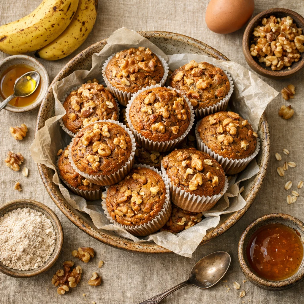 Energieke Bananenbrood Muffins met Walnoten