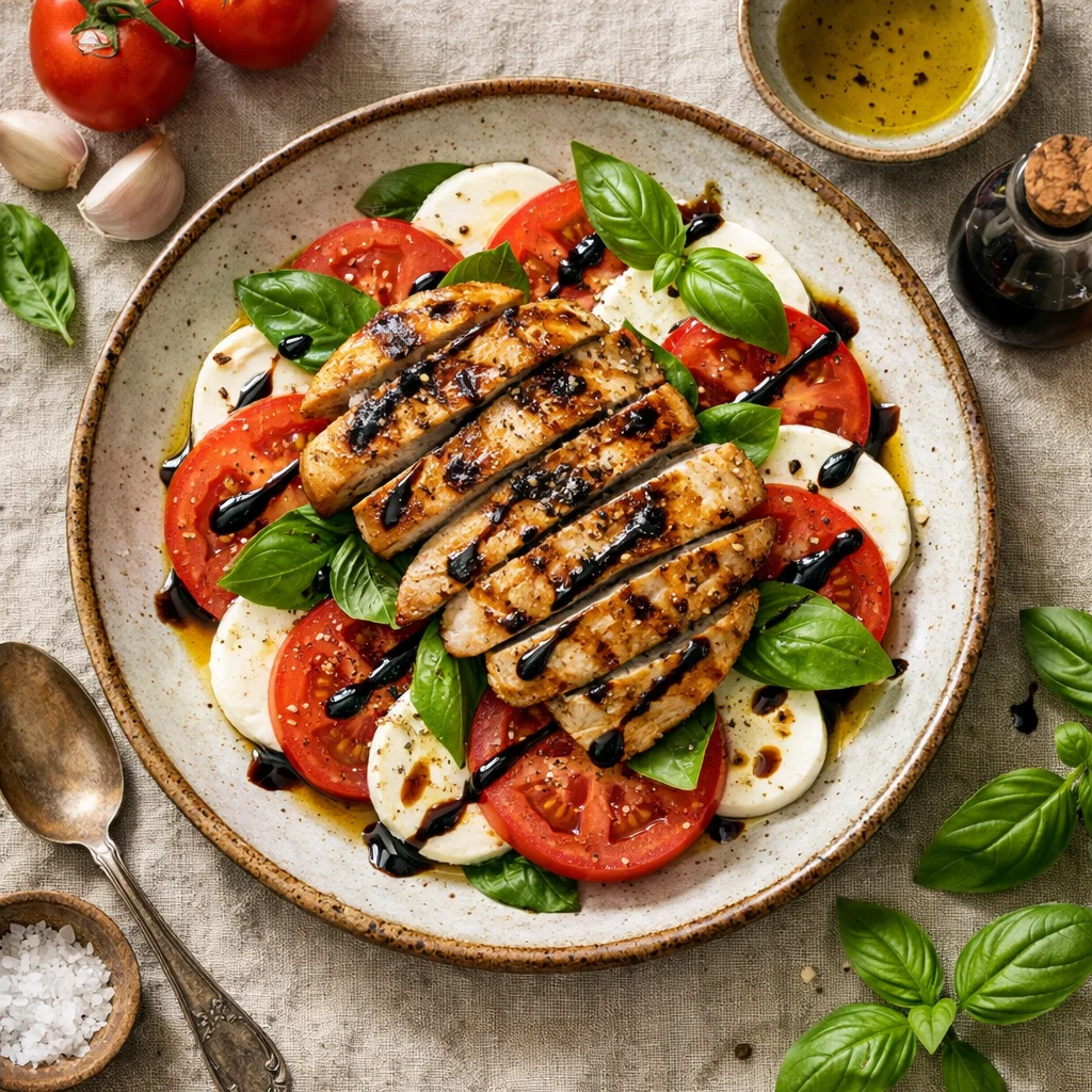 Italiaanse Caprese Salade met Gegrilde Kip