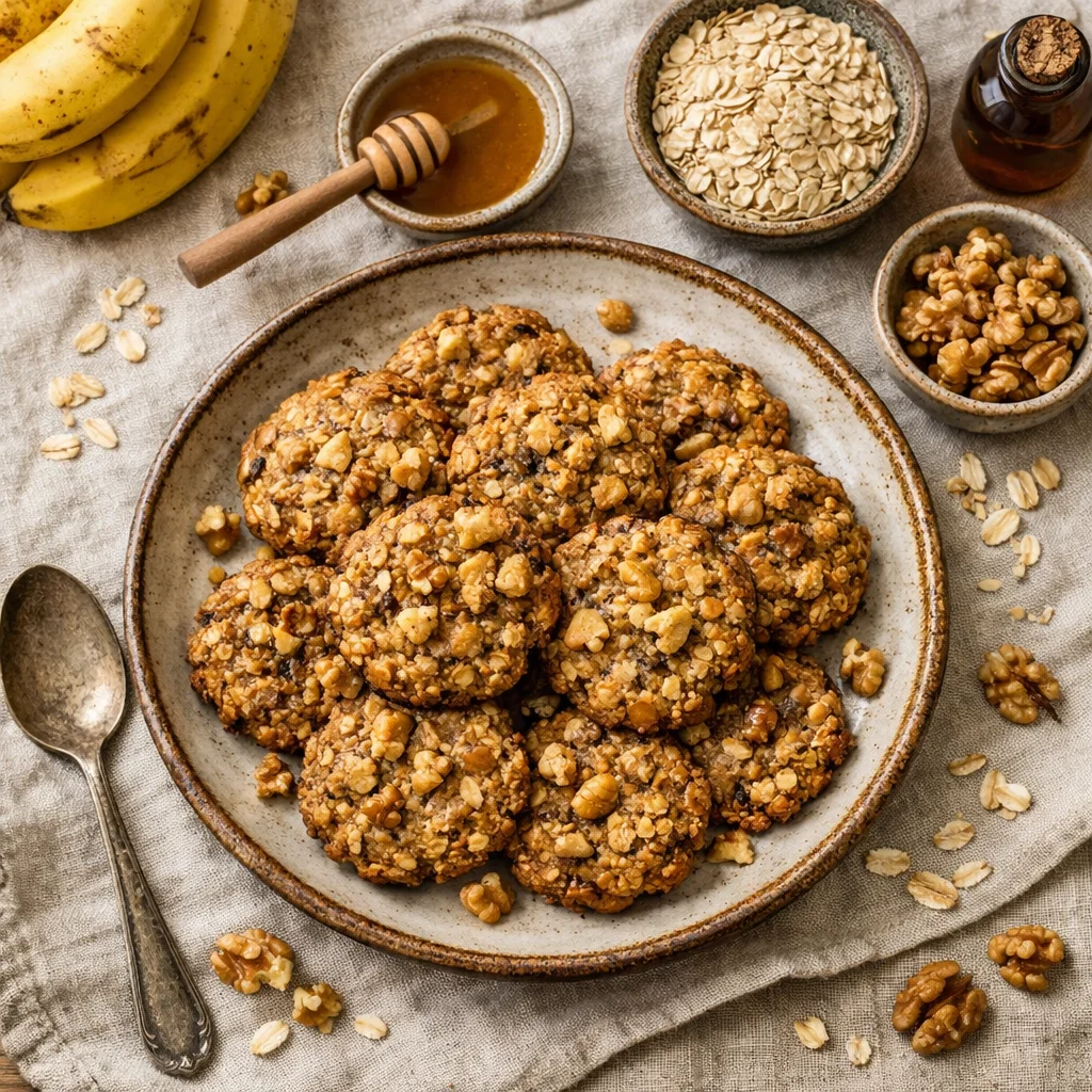 Gezonde havermout koekjes met banaan als tussendoortje