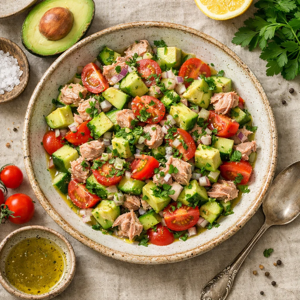 Lichte Lunchsalade met Tonijn en Avocado