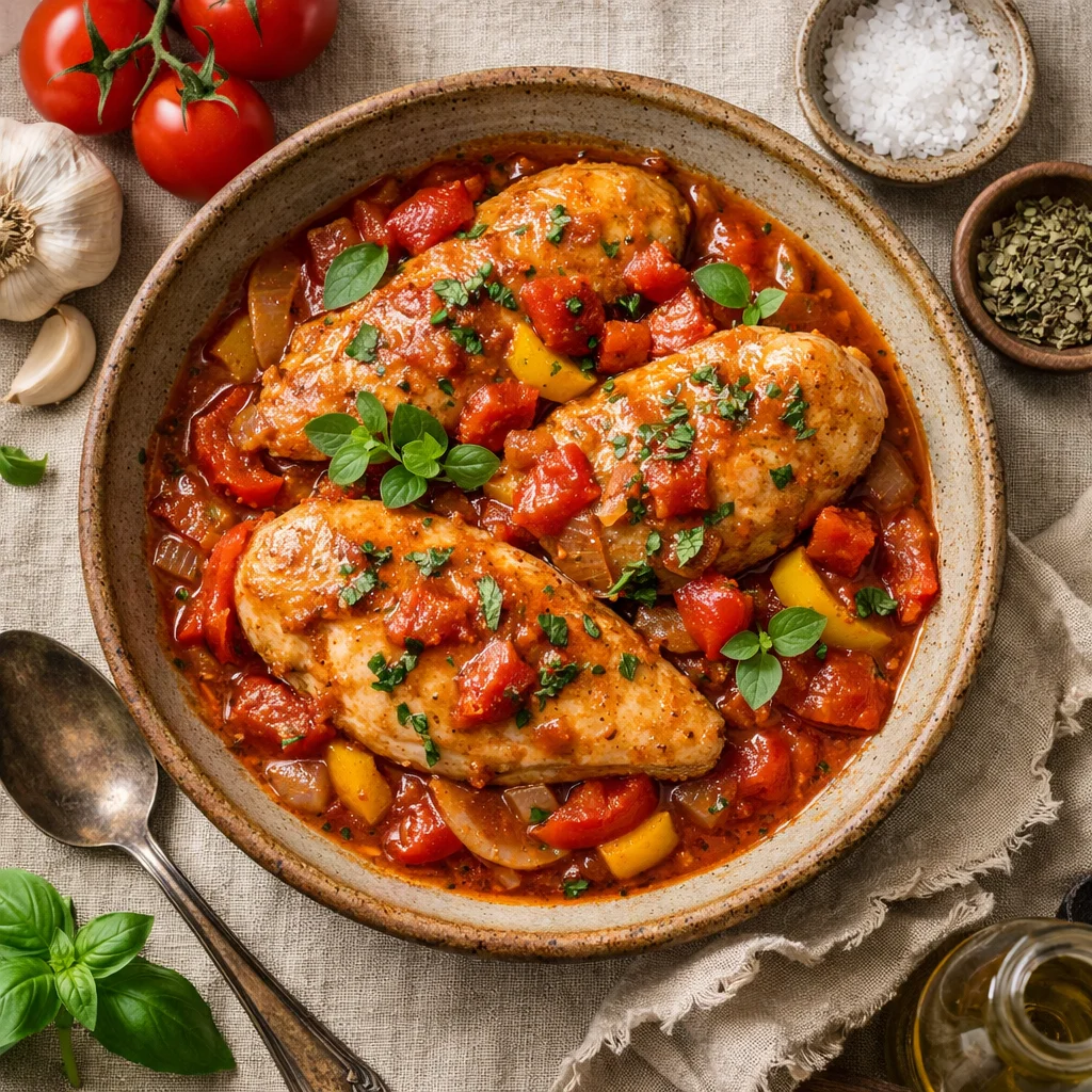 Italiaanse Kip Cacciatore met Verse Groenten